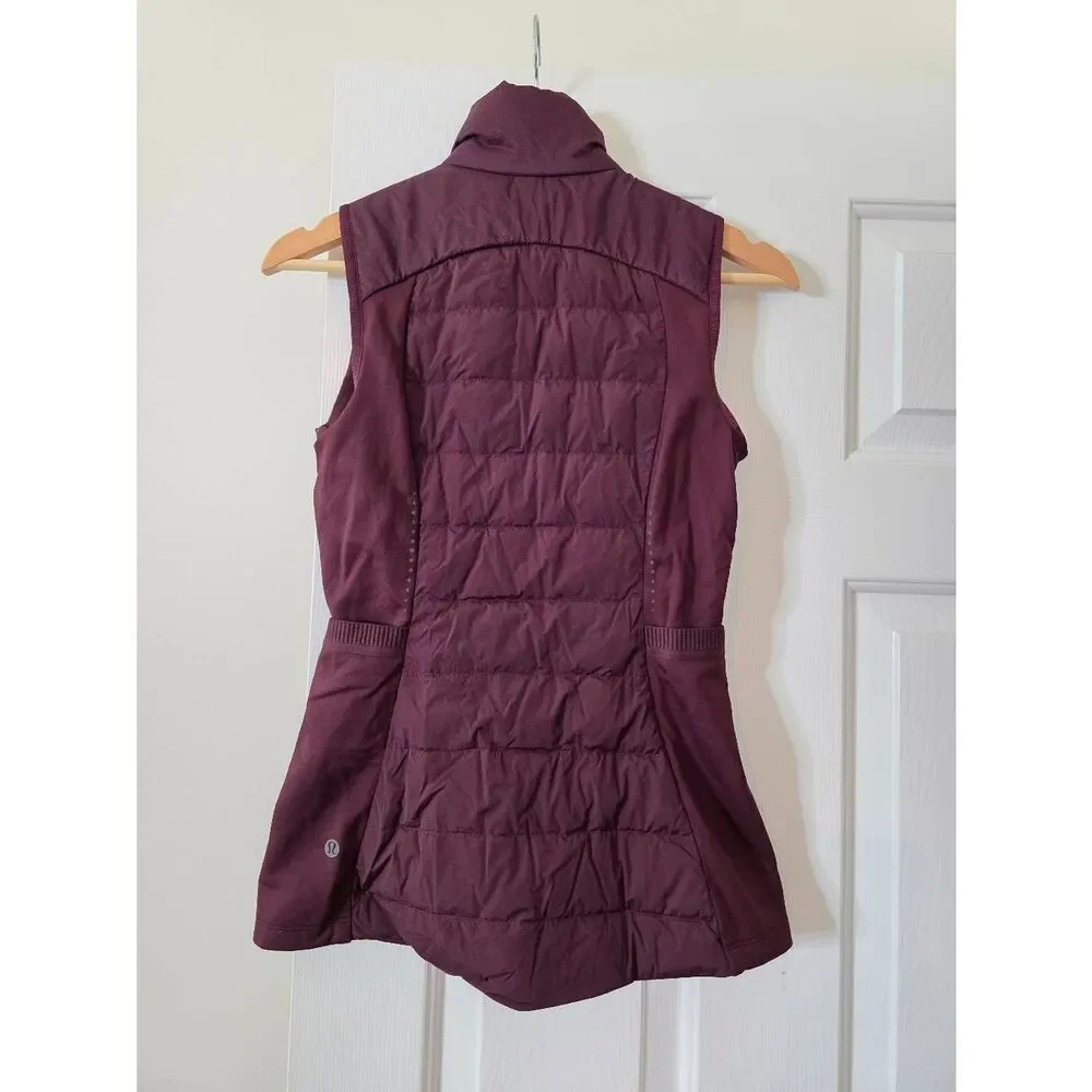 Lululemon Down For It All Vest Size 2-LW4BY8S Wine